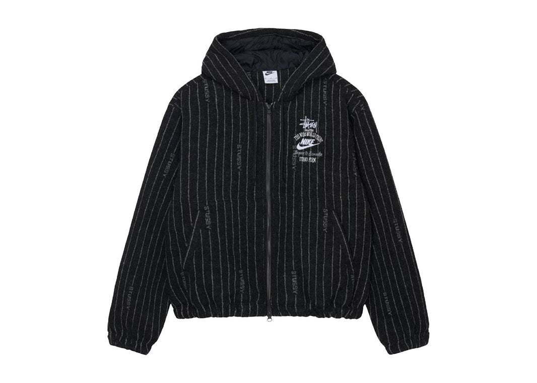 Nike x Stussy Striped Wool Jacket Black