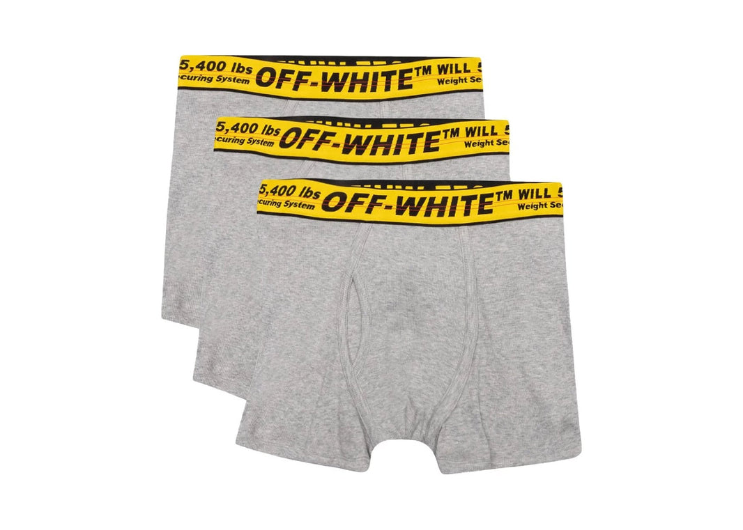 OFF-WHITE Classic Industrial Tripack Boxers Melange Grey
