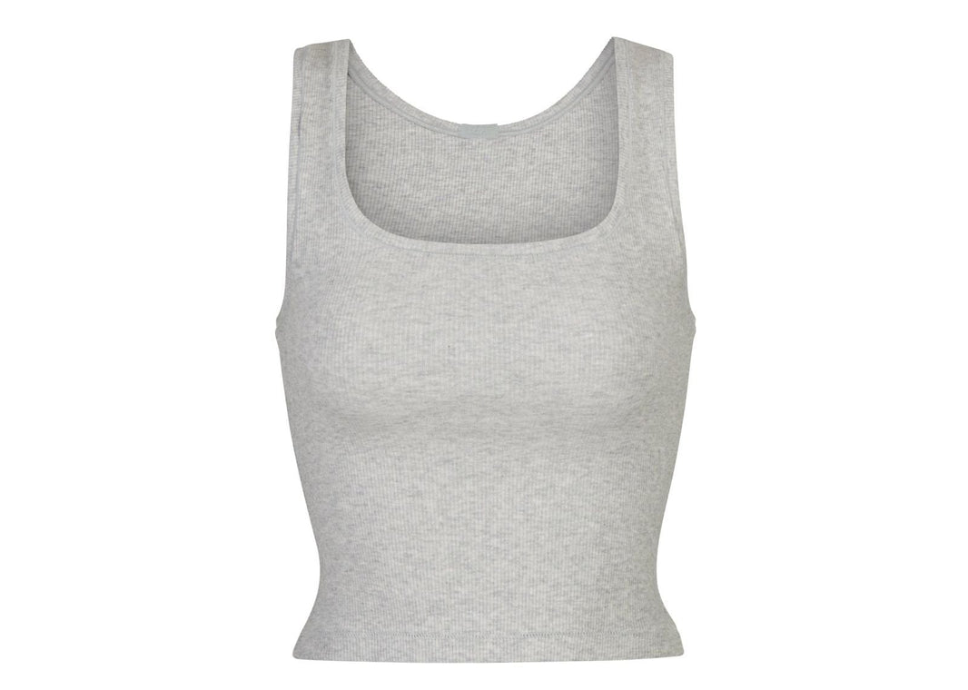 Skims Cotton Rib Tank Light Heather Grey