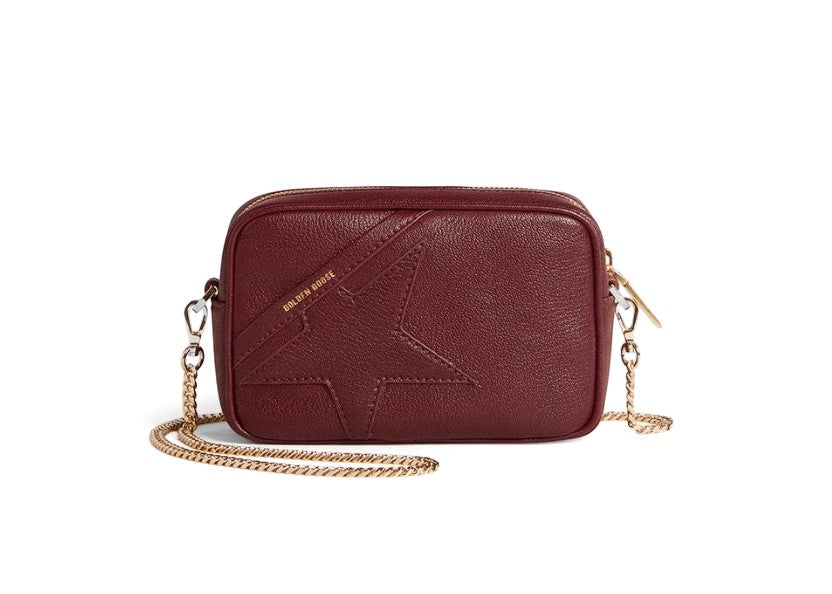 Mini Star Bag in wine-red leather with tone-on-tone star