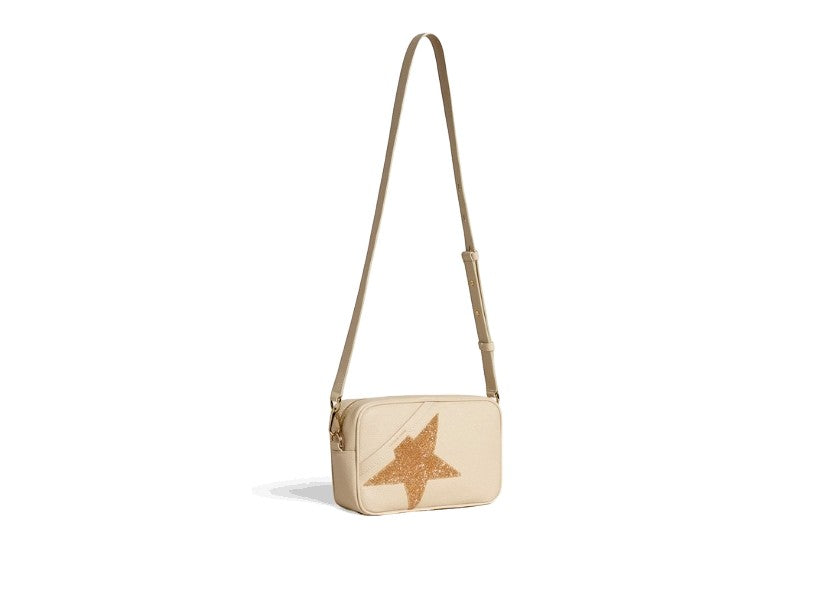 Star Bag in butter-colored hammered leather with Swarovski crystal sta