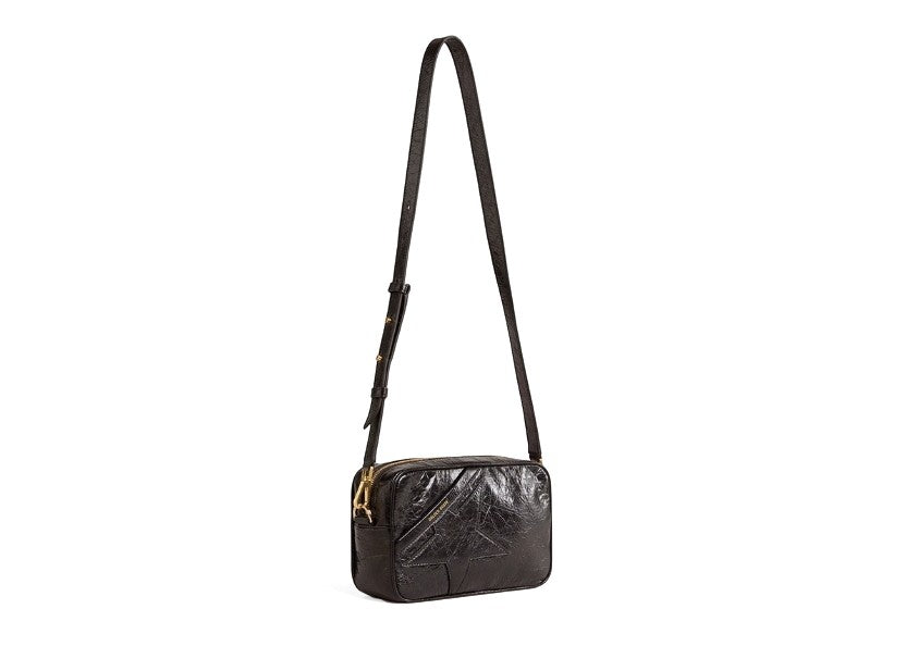 Star Bag in glossy black leather with tone-on-tone star