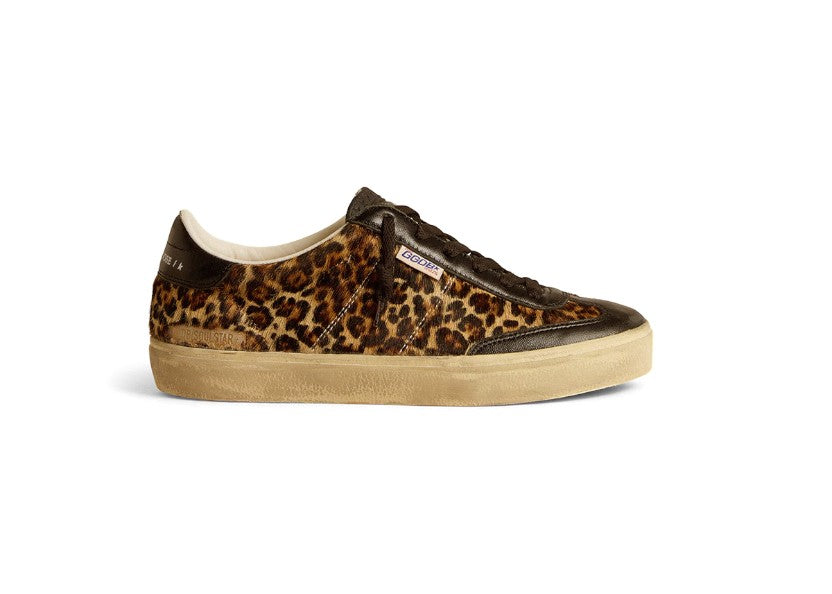 Soul Star in leopard-print pony skin with black nappa leather heel tab and inserts