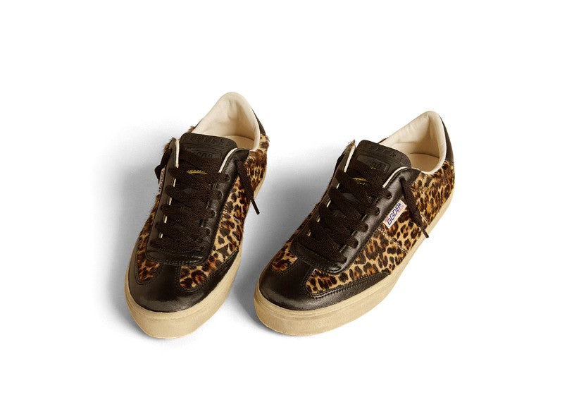 Soul Star in leopard-print pony skin with black nappa leather heel tab and inserts