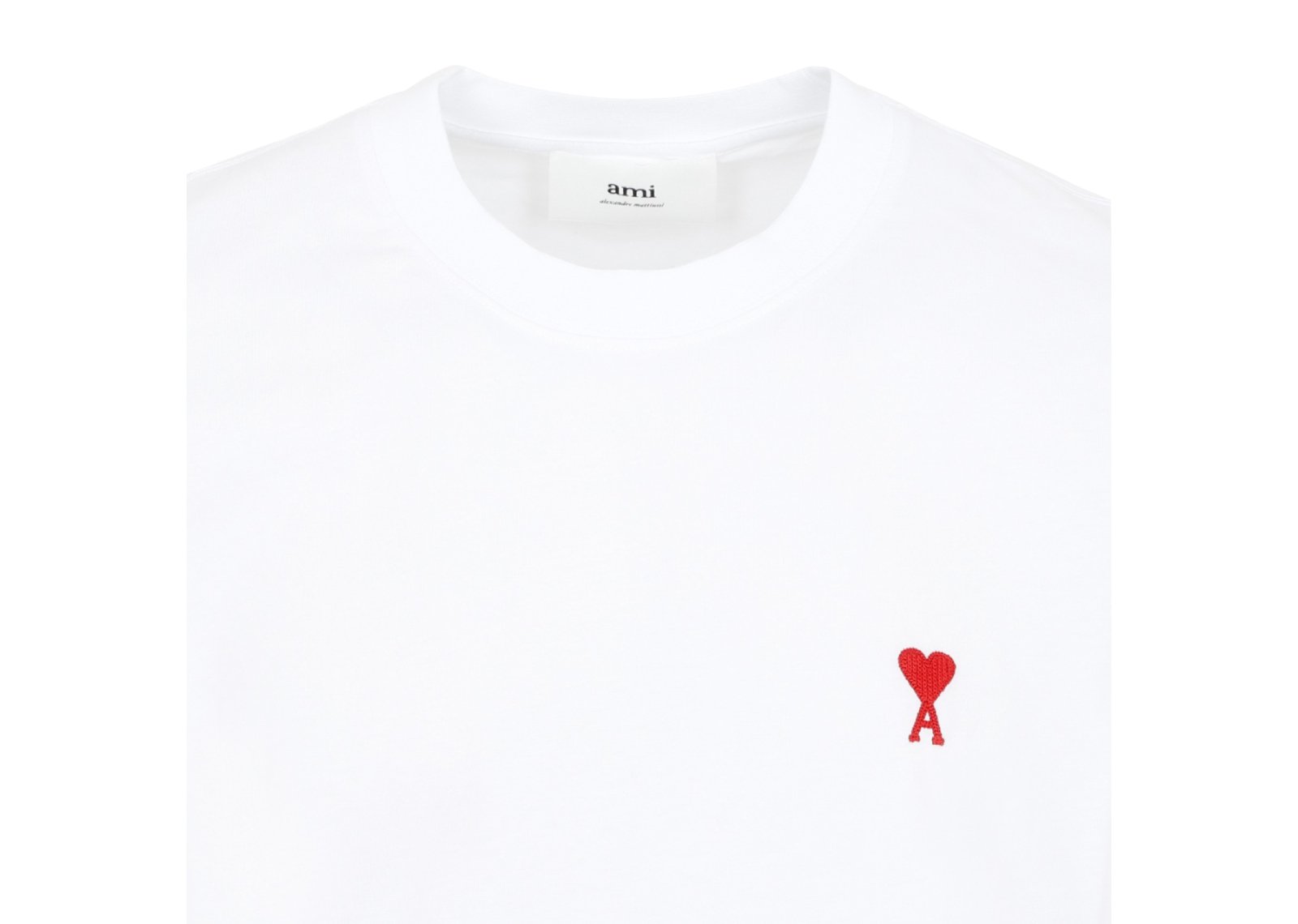 Ami Paris Ami De Coeur Classic Fit T-Shirt White/Red