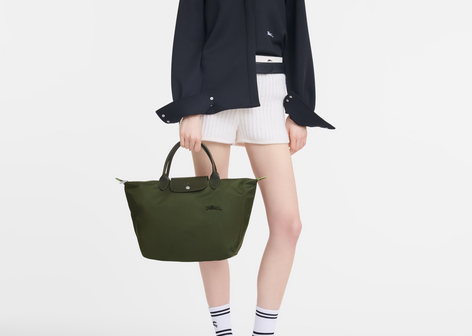 Longchamp Le Pliage Green Medium Handbag Forest