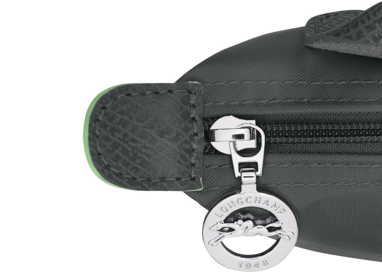 Longchamp Le Pliage Green Pouch With Handle Graphite