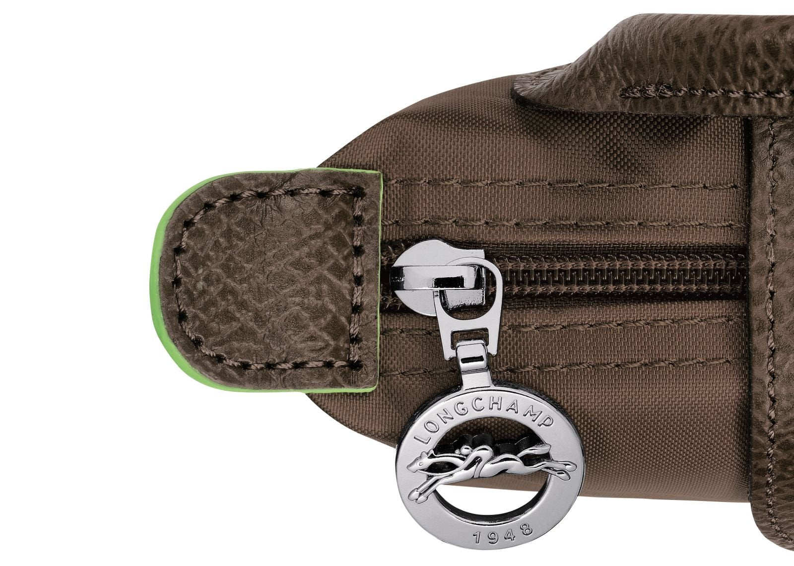 Longchamp Le Pliage Green Pouch With Handle Terra