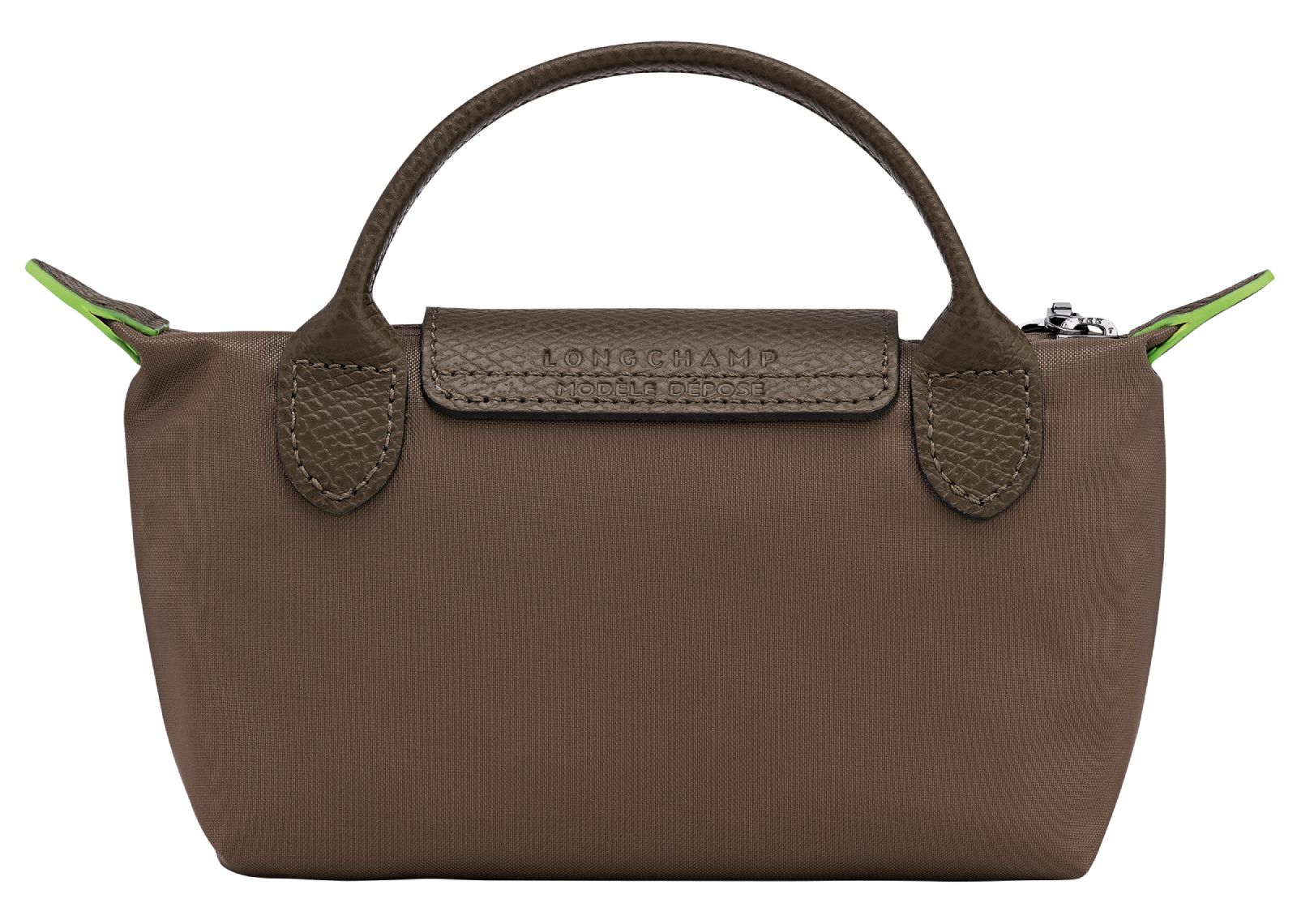 Longchamp Le Pliage Green Pouch With Handle Terra