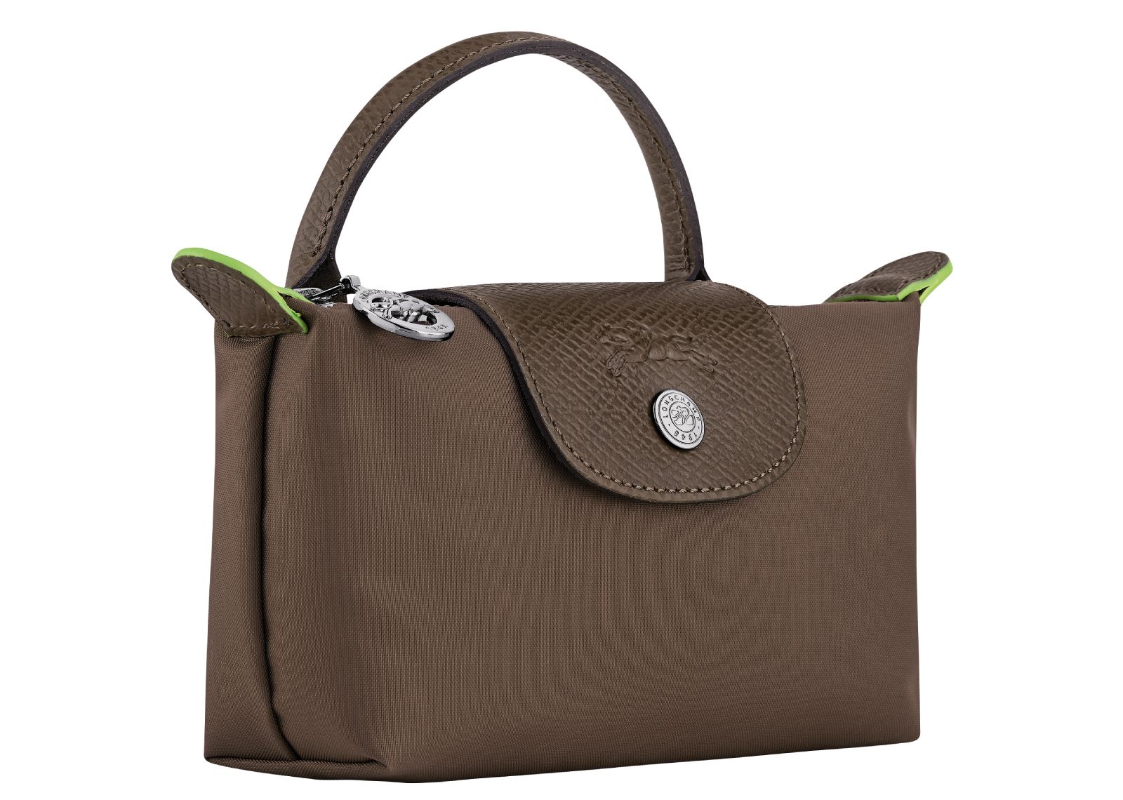 Longchamp Le Pliage Green Pouch With Handle Terra