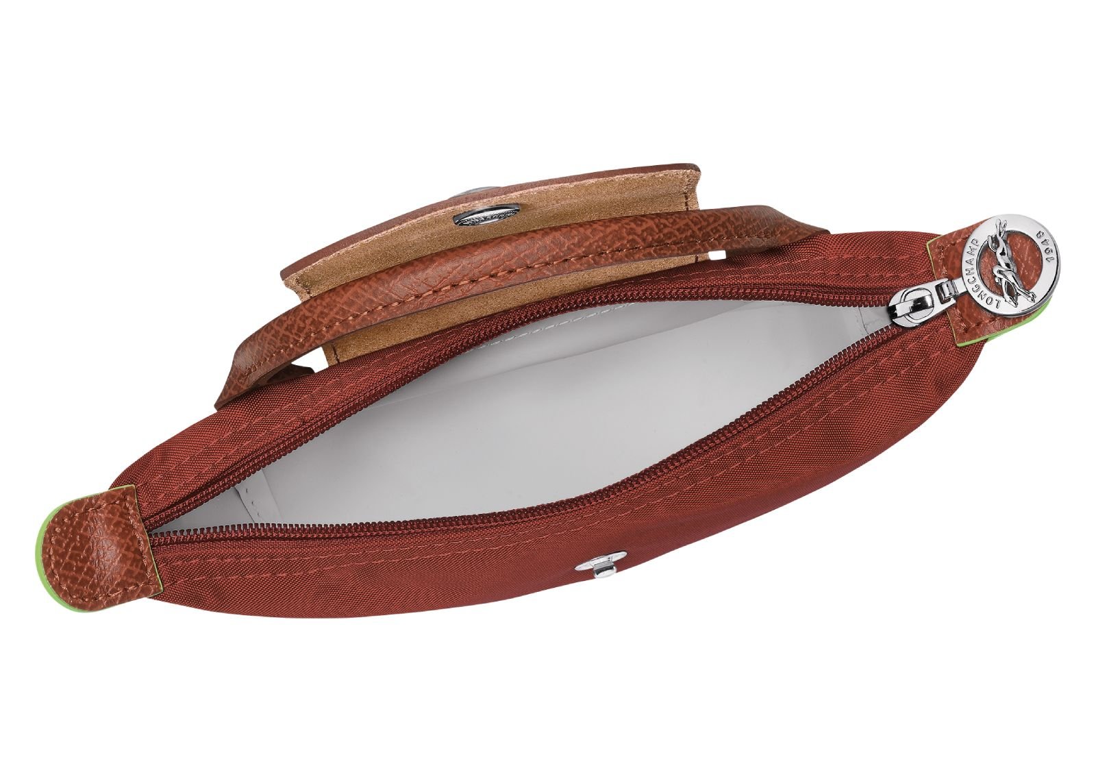 Longchamp Le Pliage Green Pouch with Handle Chestnut