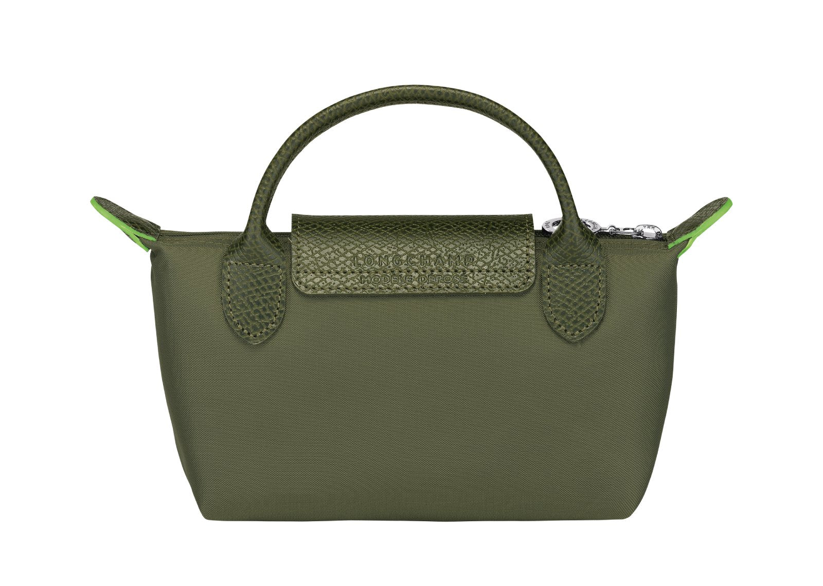 Longchamp Le Pliage Green Pouch With Handle Forest