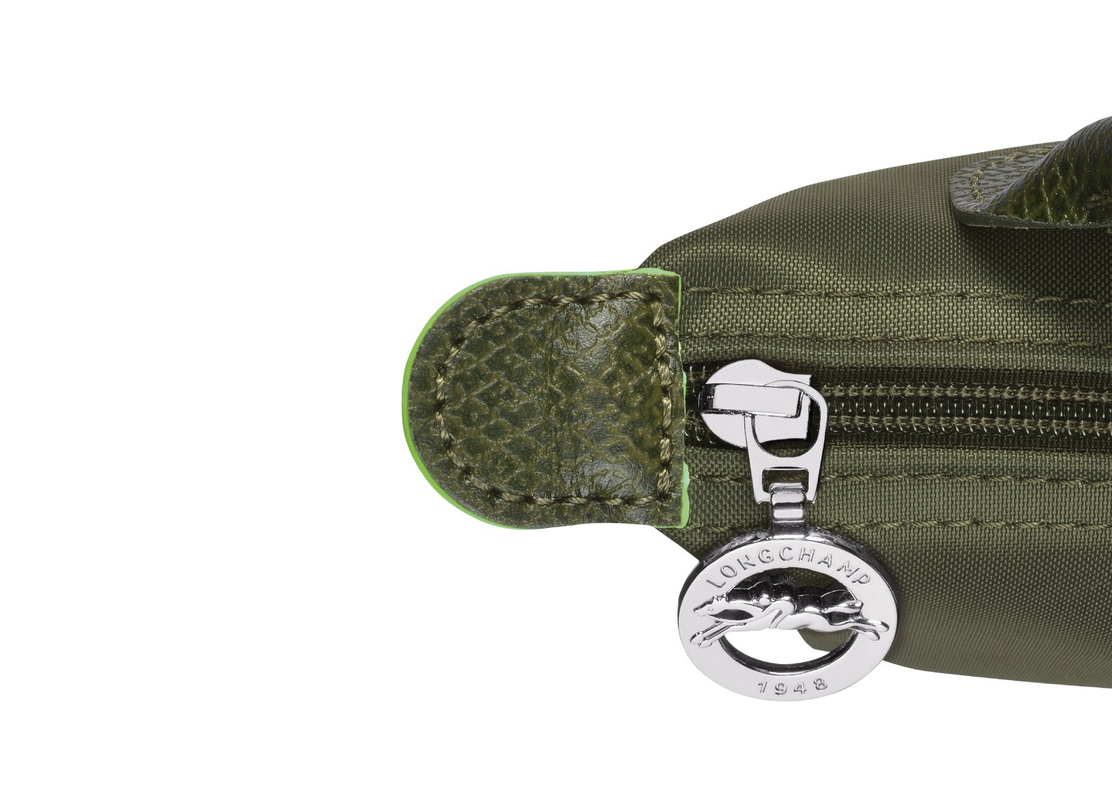 Longchamp Le Pliage Green Pouch With Handle Forest