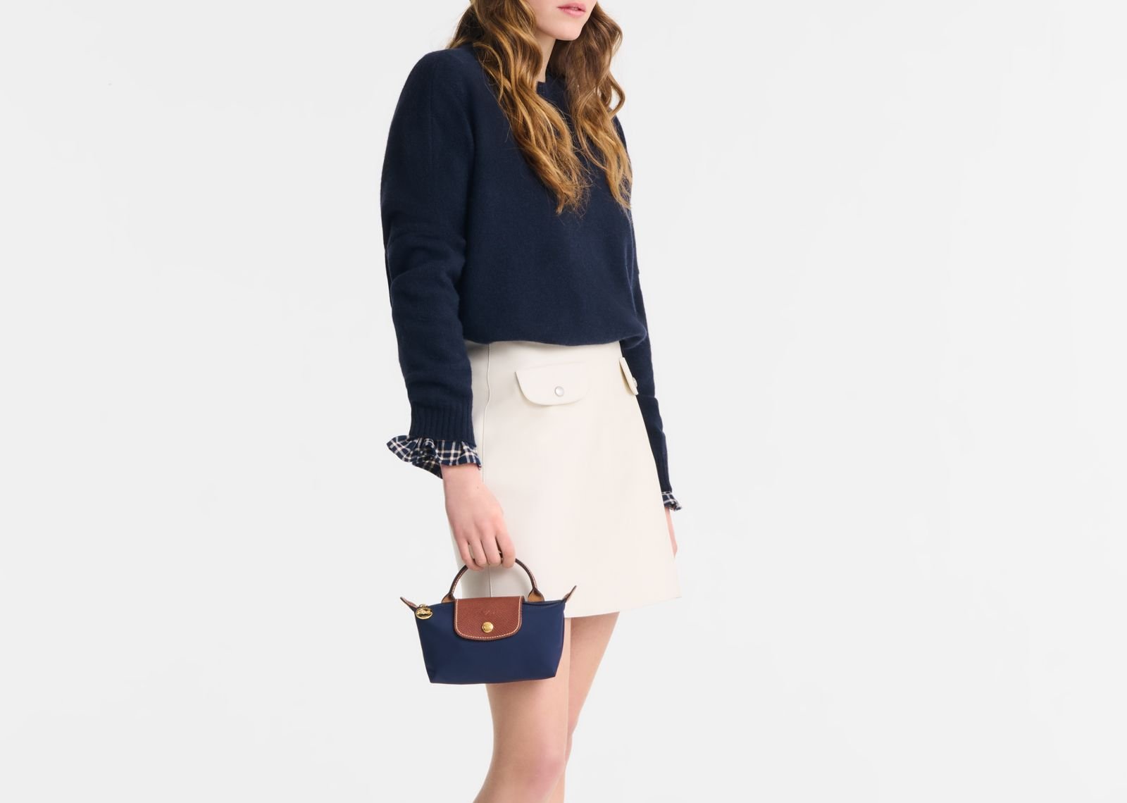 Longchamp Le Pliage Original Pouch With Handle Navy