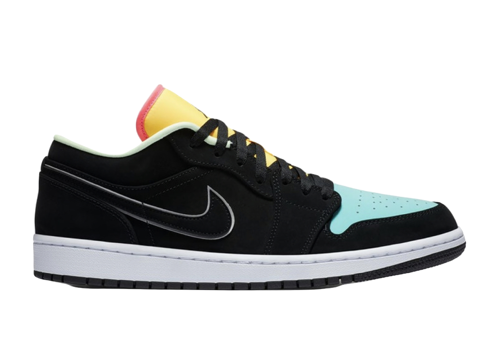 Nike Air Jordan 1 Low Black Aurora Green Laser Orange