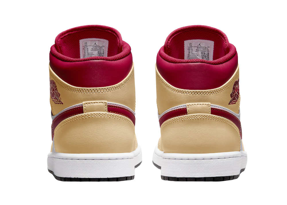 Nike Air Jordan 1 Mid Beige White Red