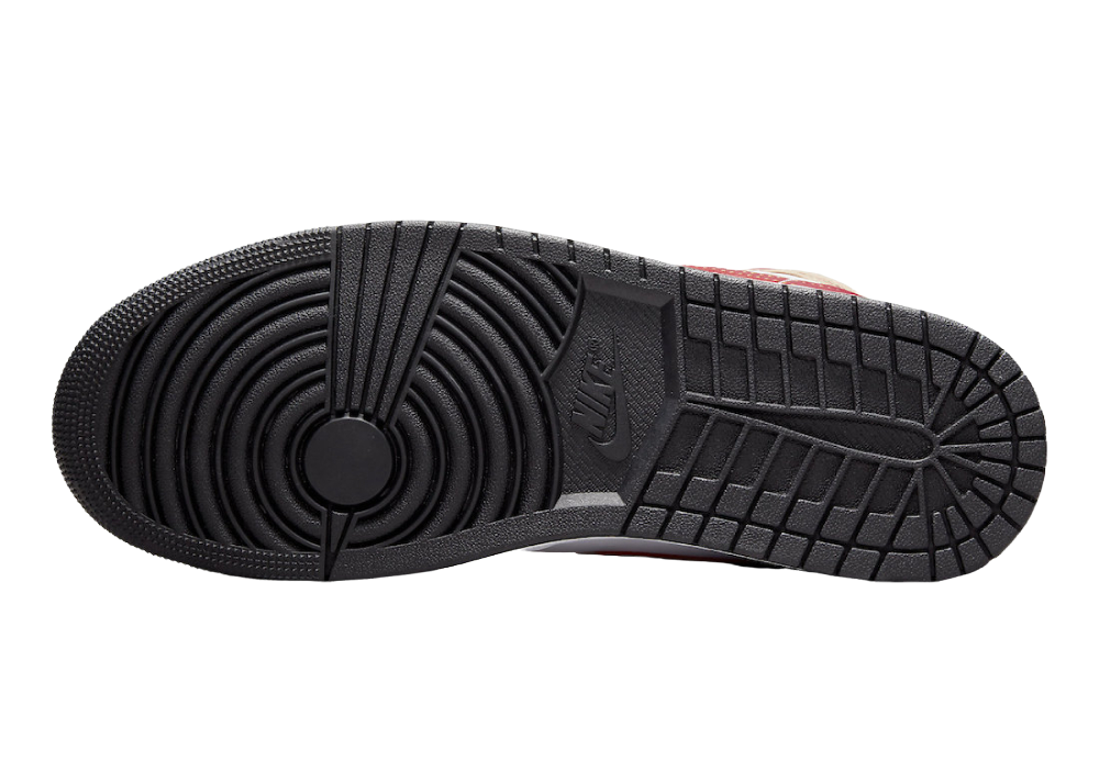 Nike Air Jordan 1 Mid Beige White Red