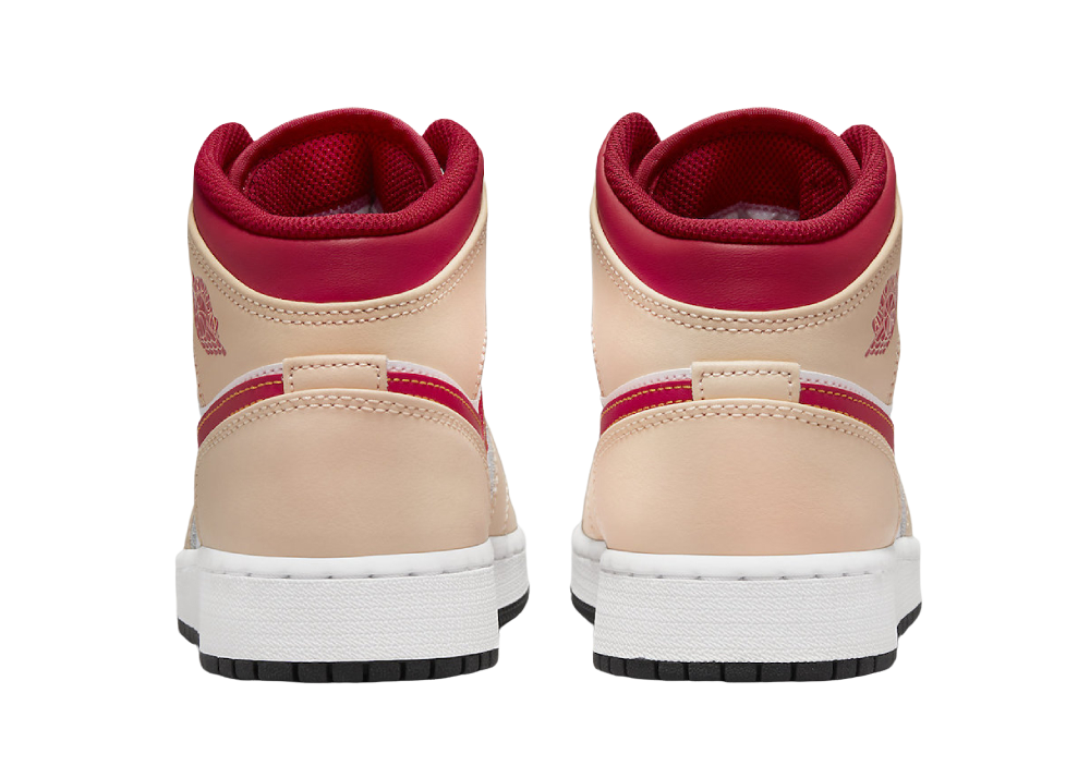 Nike Air Jordan 1 Mid Light Curry Cardinal (GS)