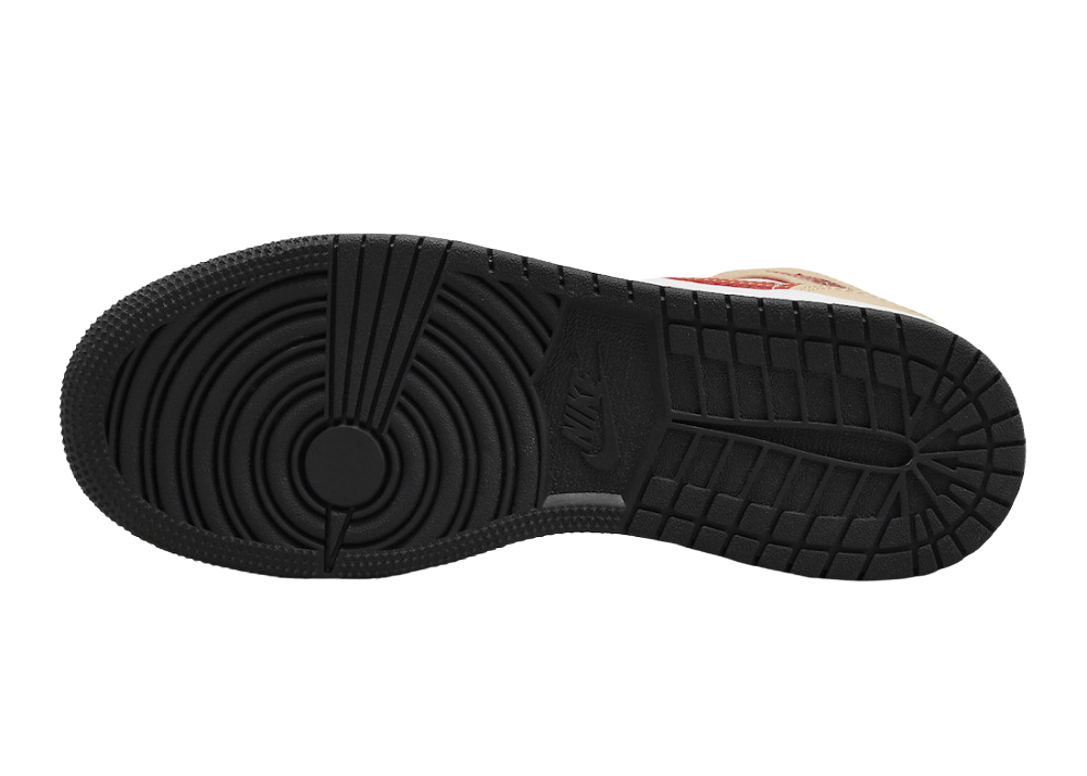 Nike Air Jordan 1 Mid Light Curry Cardinal (GS)