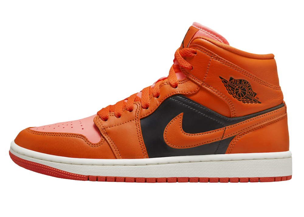 Nike Air Jordan 1 Mid Orange Black (W)