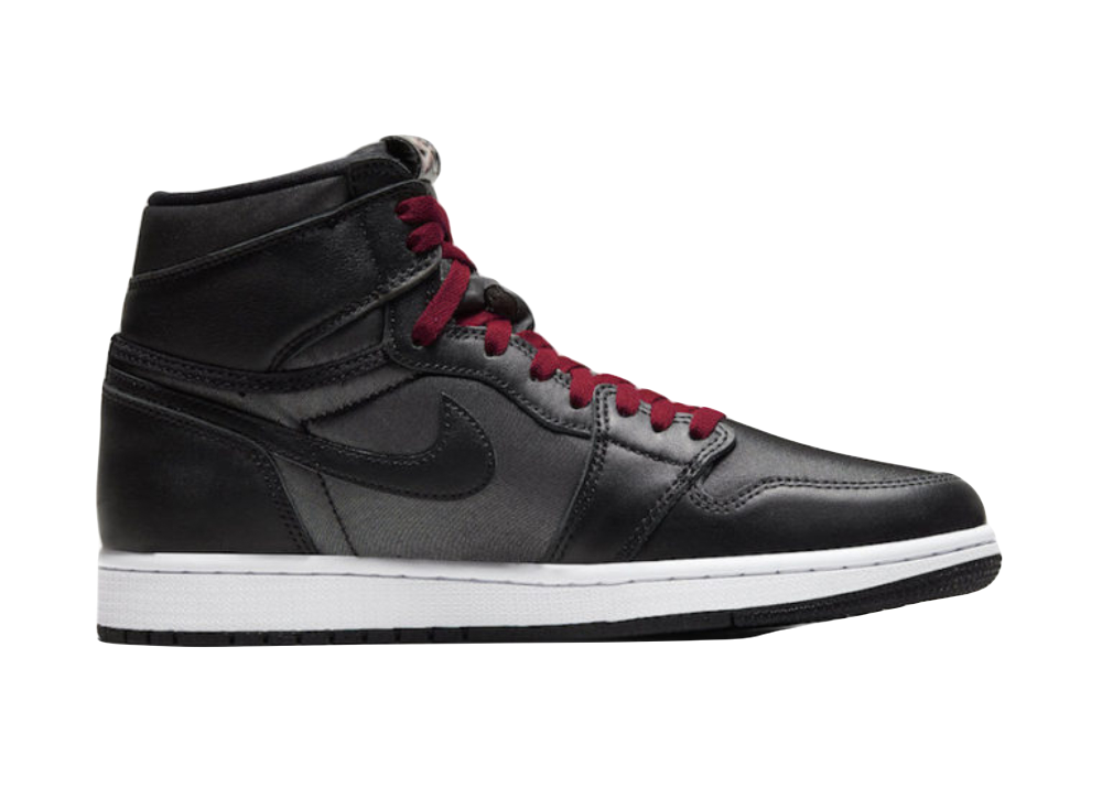 Nike Air Jordan 1 Retro High Black Satin Gym Red