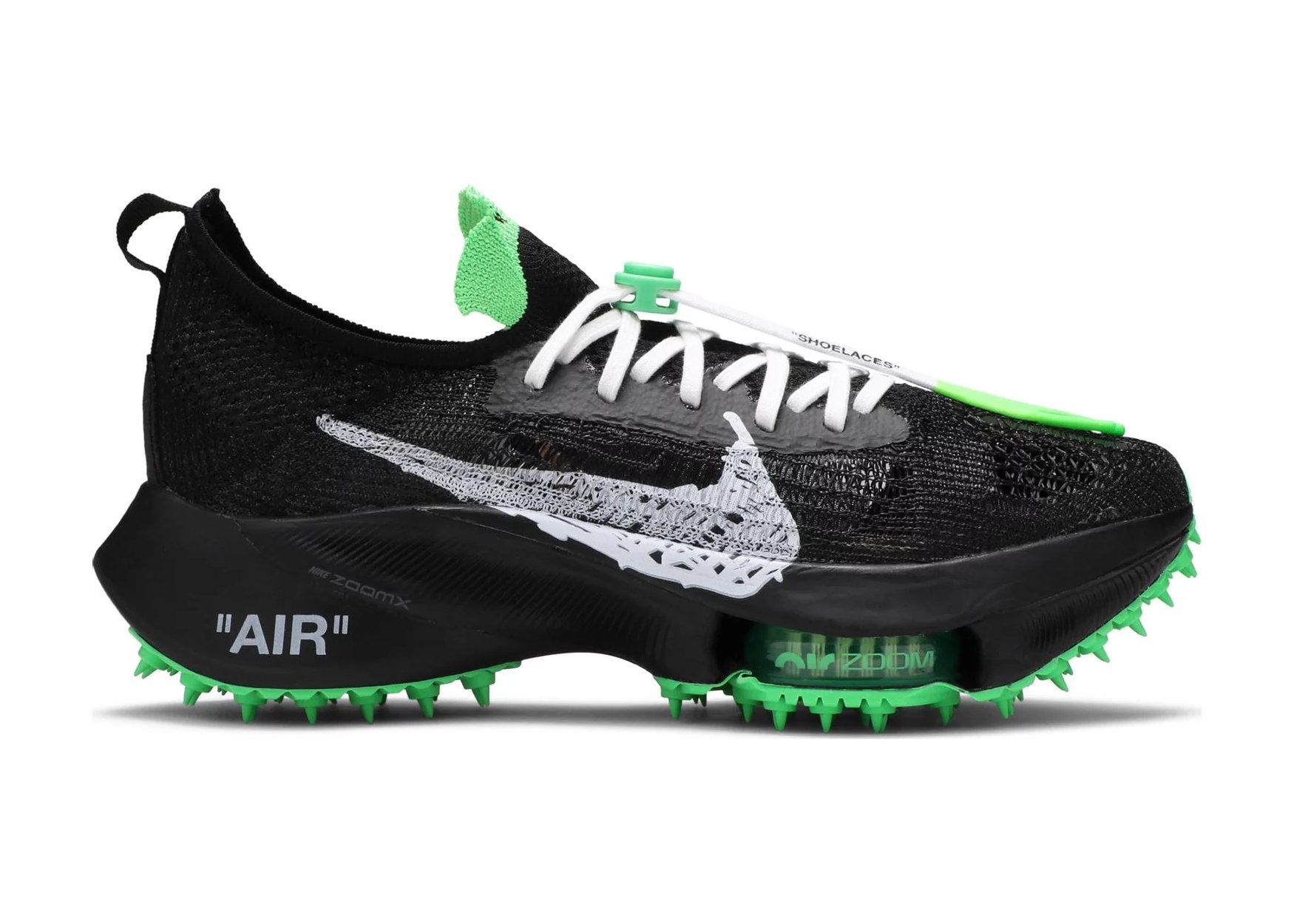 Nike Air Zoom Tempo Next Flyknit Off-White Black Scream Green