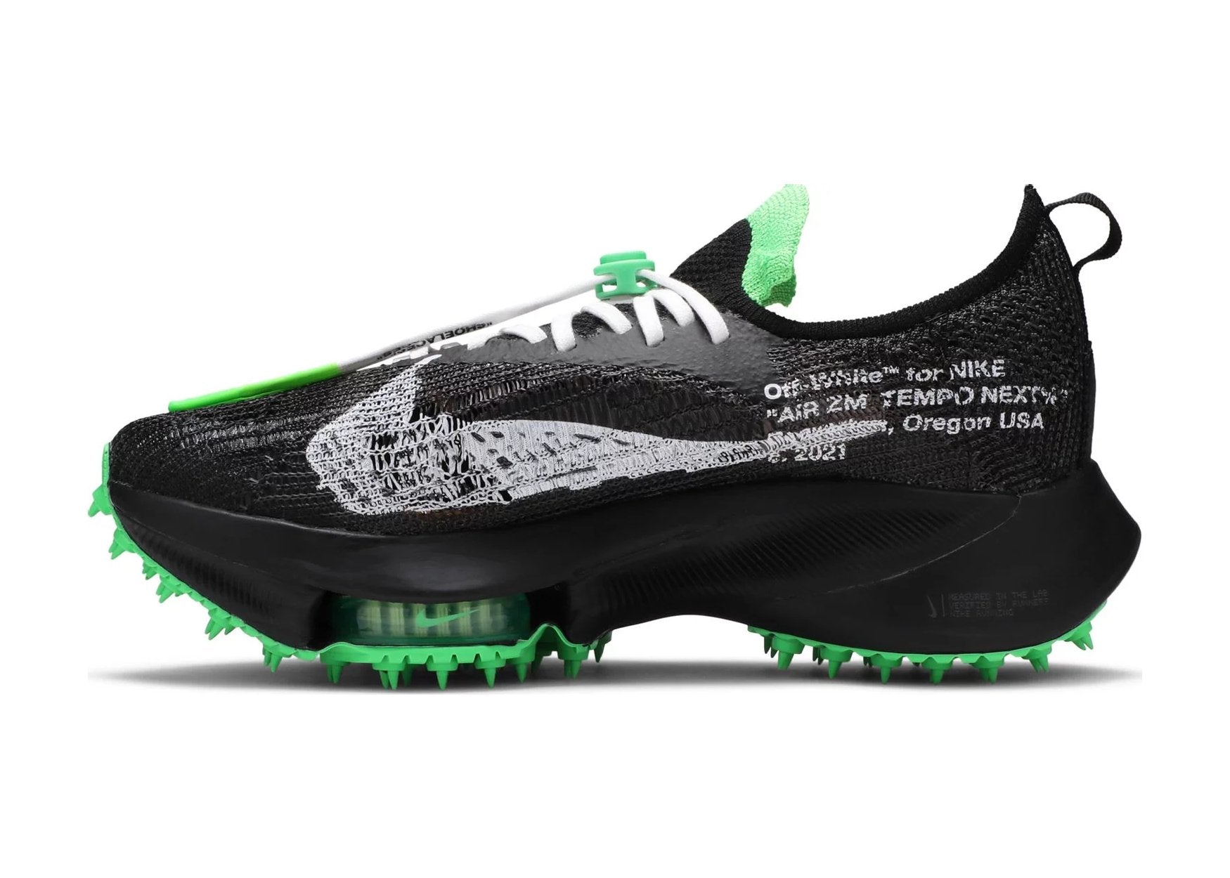 Nike Air Zoom Tempo Next Flyknit Off-White Black Scream Green