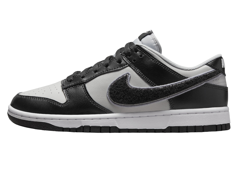 Nike Dunk Low Chenille Swoosh Black Grey