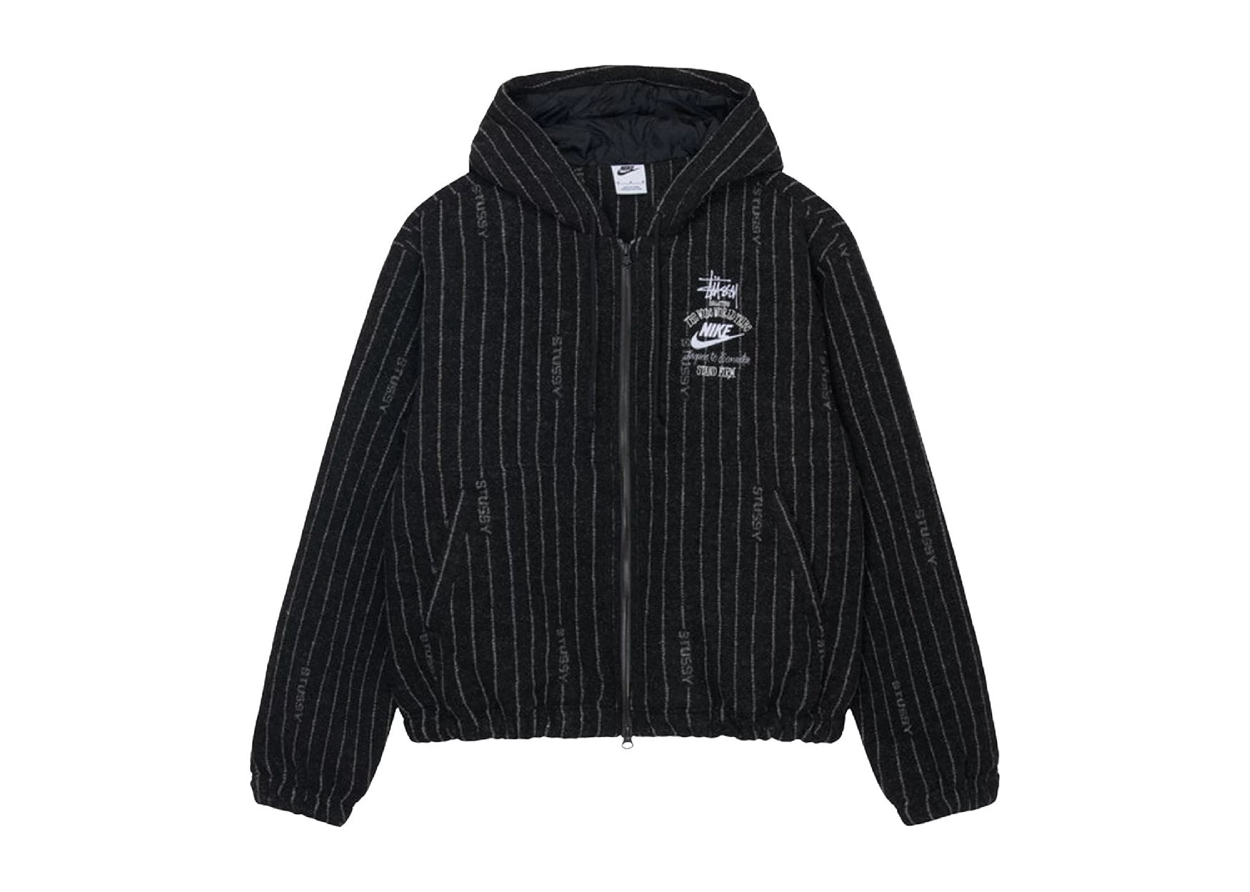 Nike x Stussy Striped Wool Jacket Black