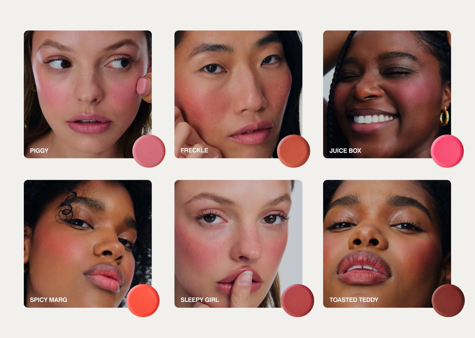 Rhode Pocket Blush All Six Shades Together