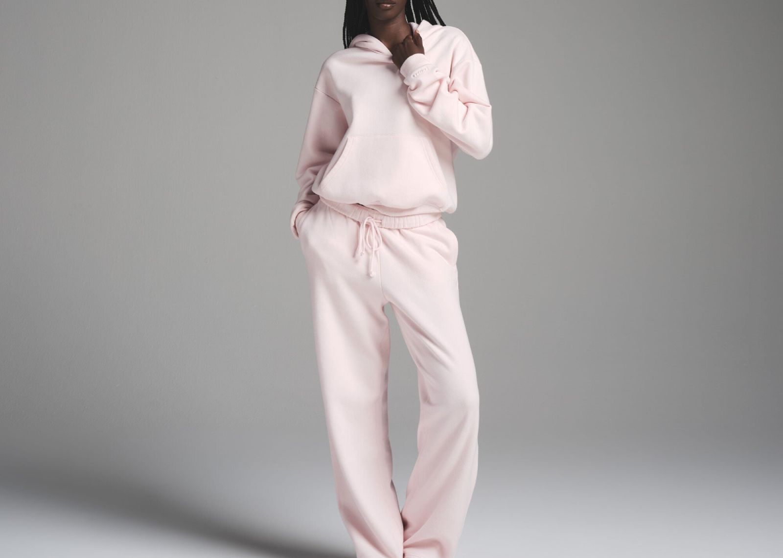 Skims Cotton Fleece Classic Hoodie Barely Pink