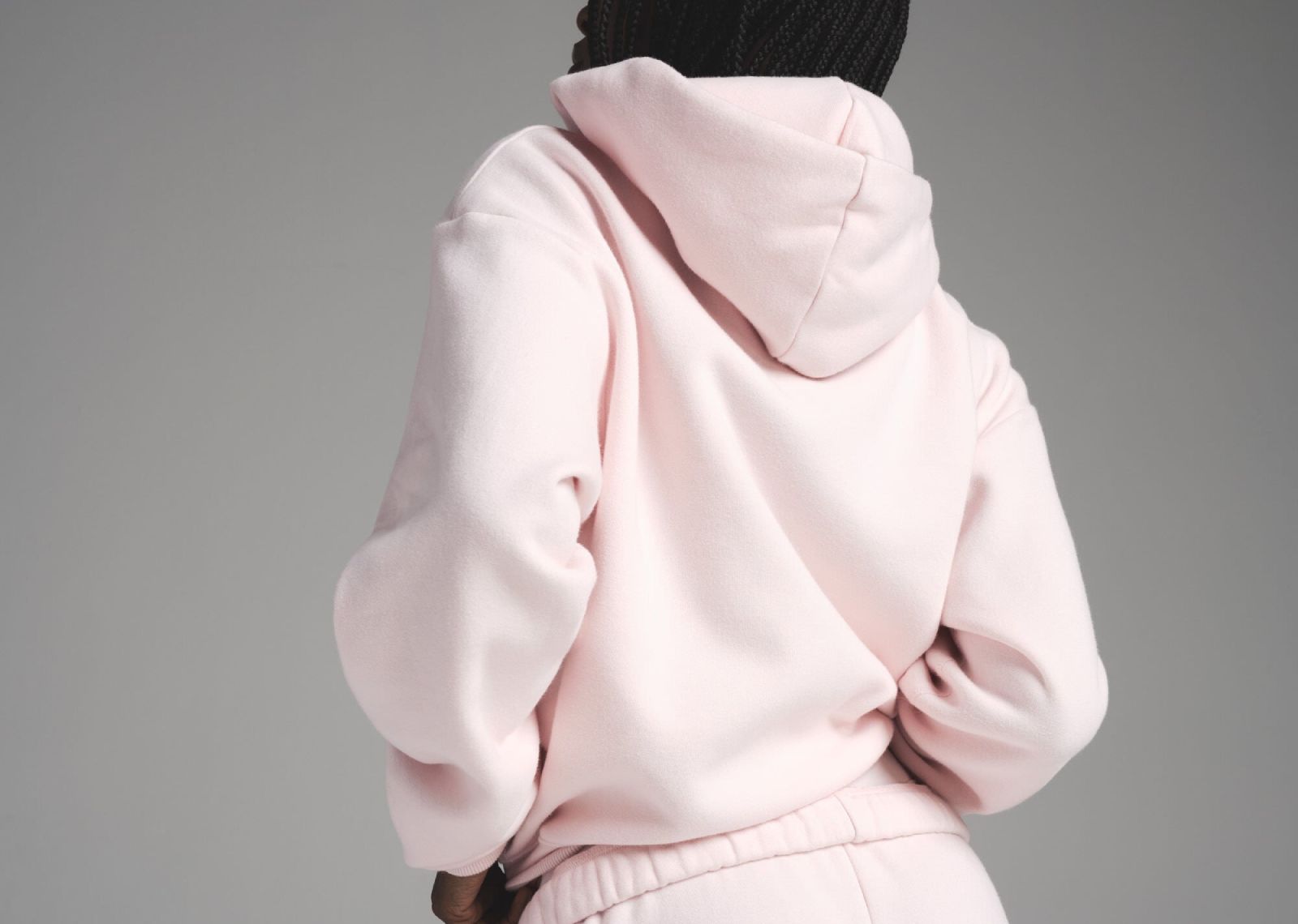 Skims Cotton Fleece Classic Zip Up Hoodie Barely Pink