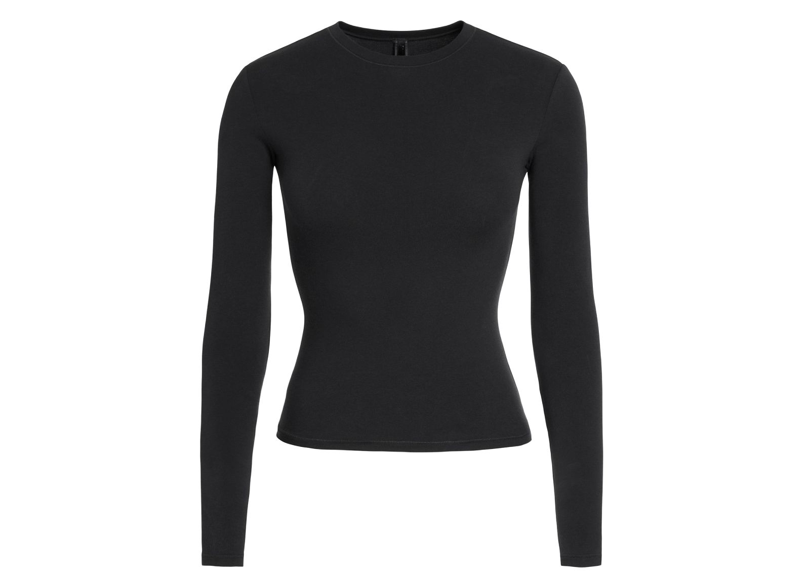 Skims Cotton Jersey Long Sleeve T-Shirt Soot