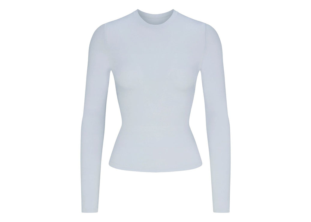Skims Cotton Jersey Long Sleeve T-Shirt Zen Blue