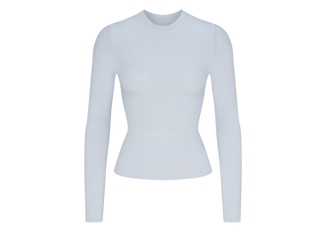 Skims Cotton Jersey Long Sleeve T-Shirt Zen Blue
