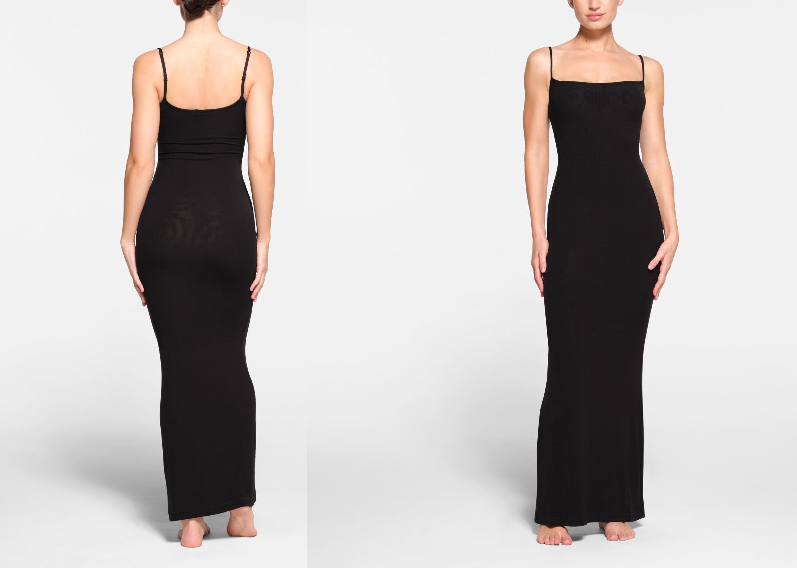 Skims Soft Lounge Long Slip Dress Onyx