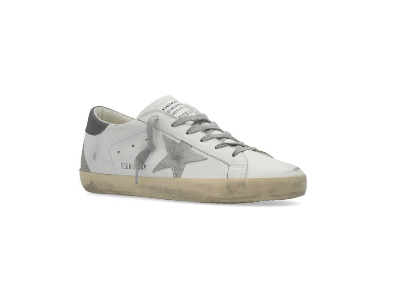 Super-star distressed leather sneakers