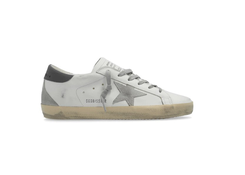 Super-star distressed leather sneakers